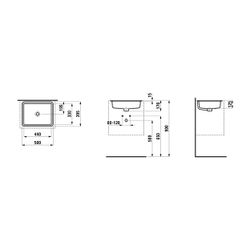 Laufen Einbauwaschtisch von unten Savoy 395x500x170mm, Weiß, rechteckig, ohne Ha... LAUFEN-H8189480001551 7612738962227 (Abb. 1)