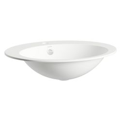 Laufen Einbau-Waschtisch Form oval 600x500x150mm, von oben, mit 1 Hahnloch und Ü... LAUFEN-H517FM70001041 7612738182144 (Abb. 1)