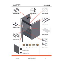 Laufen Waschtischunterbau Meda 339x437x515mm, mit 1 Tür Anschlag links, Grifflei... LAUFEN-H4215410114651 7612738095024 (Abb. 1)