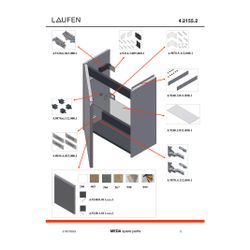 Laufen Waschtischunterbau Meda 222x437x515mm, mit 1 Tür Anschlag rechts, Griffle... LAUFEN-H4215520112661 7612738095147 (Abb. 1)