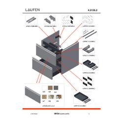 Laufen Waschtischunterbau Meda 448x534x515mm, 2 Schubladen mit 1 Ordnungsbox, Gr... LAUFEN-H4215620119991 7612738095253 (Abb. 1)