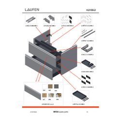 Laufen Waschtischunterbau Meda 448x784x515mm, 2 Schubladen, 1 Ordnungsbox, Griff... LAUFEN-H4215920119901 7612738095482 (Abb. 1)