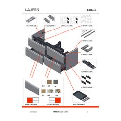 Laufen Waschtischunterbau Meda 448x1284x515mm, 4 Schubladen mit 2 Ordnungsboxen,... LAUFEN-H4216440112671 7612738095789 (Abb. 1)