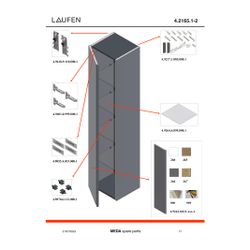 Laufen Hochschrank Meda 335x353x1650mm, 1 Tür Scharnier rechts, 4 Glasablagen, G... LAUFEN-H4216520119991 7612738095963 (Abb. 1)