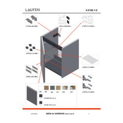 Laufen Waschtischunterbau Meda 339x437x515mm, mit 1 Tür Anschlag rechts, Griffle... LAUFEN-H4216620119991 7612738096076 (Abb. 1)