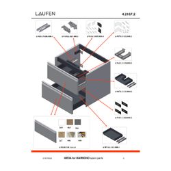 Laufen Waschtischunterbau Meda 442x572x504mm, 2 Schubladen mit 1 Ordnungsbox, Gr... LAUFEN-H4216720119991 7612738096182 (Abb. 1)