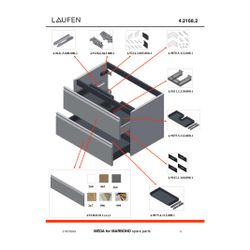 Laufen Waschtischunterbau Meda 442x772x504mm, 2 Schubladen mit 1 Ordnungsbox, Gr... LAUFEN-H4216820119991 7612738096243 (Abb. 1)