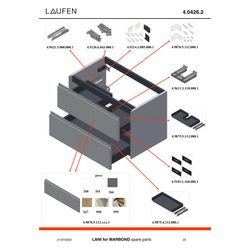 Laufen Waschtischunterbau Lani 830x520x595mm, mit 2 Schubalden, für H814074, Wil... LAUFEN-H4042621122671 7612738098278 (Abb. 1)