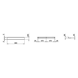 Laufen Ablage Assist 800x100mm, ohne Ausschnitt, Aluminium, Schwarz matt... LAUFEN-H385AS34500001 7612738178147 (Abb. 1)