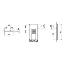 Laufen Spiegel Yva 450x40x800mm, rechteckig, LED-Beleuchtung, Touch-Schalter Ein... LAUFEN-H4484600YV4501 7612738178383 (Abb. 1)