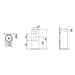 Laufen Waschtisch bodenstehend Form 329x367x900mm, mit Wandanbindung, ohne Hahnl... LAUFEN-H511FM27571121 7612738178895 (Abb. 1)
