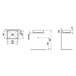 Laufen Waschtisch-Schale Metaphor 500x375x115mm, rechteckig, ohne Hahnloch und Ü... LAUFEN-H512ME57571121 7612738180195 (Abb. 1)