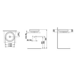 Laufen Waschtisch-Schale Sondo 450x450x119mm, rund, ohne Hahnloch und Überlauf, ... LAUFEN-H512SO57571121 7612738180560 (Abb. 1)