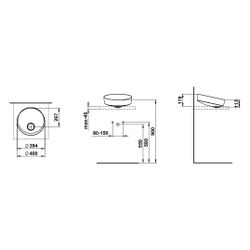 Laufen Waschtisch-Schale Tendo 400x400x195mm, rund, ohne Hahnloch und Überlauf, ... LAUFEN-H512TE40191121 7612738180836 (Abb. 1)