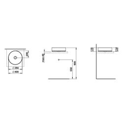 Laufen Waschtisch-Schale Unisono 400x400x116mm, rund, ohne Hahnloch und Überlauf... LAUFEN-H512UO4B991121 7612738181154 (Abb. 1)