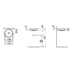 Laufen Einbau-Waschtisch Unisono rund 375x375x114mm, von oben, ohne Hahnloch und... LAUFEN-H517UO37161121 7612738182281 (Abb. 1)