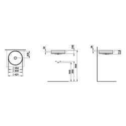 Laufen Einbau-Waschtisch Unisono rund 400x400x114mm, von oben, ohne Hahnloch und... LAUFEN-H517UO47571121 7612738182366 (Abb. 1)