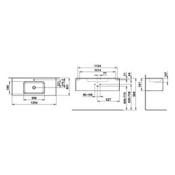 Laufen Waschplatz Folio 1254x500x350mm, mit Armaturenbank, 1 Hahnloch, ohne Über... LAUFEN-H580FO55251111 7612738183110 (Abb. 1)