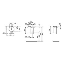 Laufen Waschplatz Insert 485x317x470mm, rechteckig, Becken rechts, mit 1 Hahnloc... LAUFEN-H585IN37111111 7612738183424 (Abb. 1)