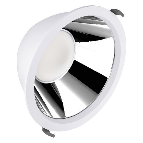 Ledvance Downlight Comfort ZB D250 P, 42W, 3000 K/4000 K, UGR kl. 19, IP44, Aluminium, Weiß