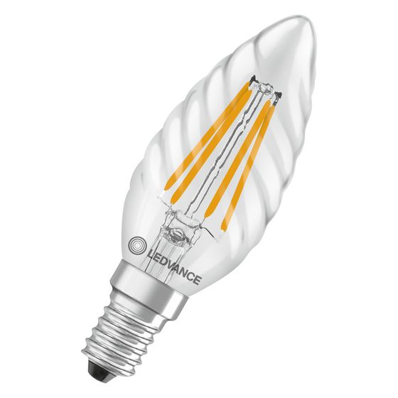 Ledvance LED-Filament-Lampe Classic BW 3,4W 827 E14, 470lm, 2700K, Glas, Klar, AC70075