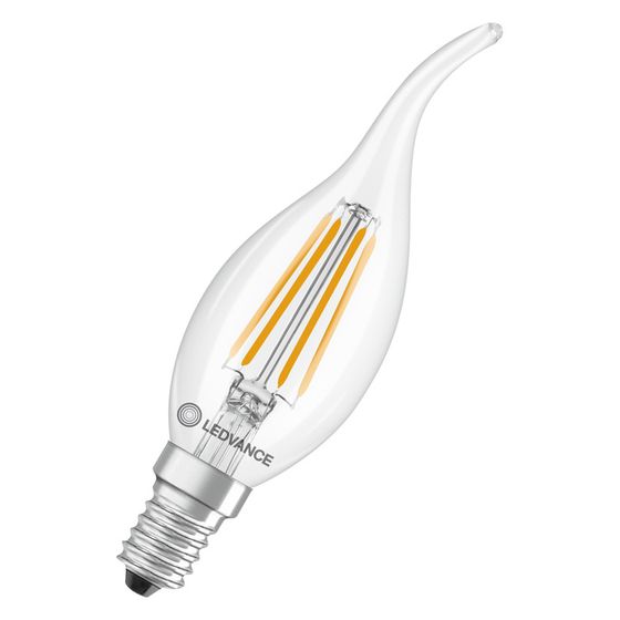 Ledvance LED-Lampe Classic BA 40 Filament, 3,4W 470lm 2700K E14, Glas, klar