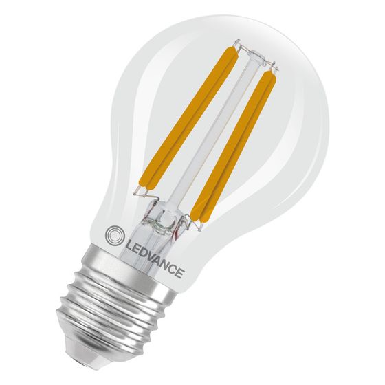 Ledvance LED-Lampe Classic A Filament DIM, 4,2W 470lm 2700K CRI97 E27, Klar