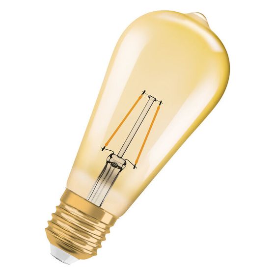 Ledvance LED-Filamentlampe Vintage 1906 Edison 22, 2,5 W, 220 lm, 2400 K, E27, Glas, Gold
