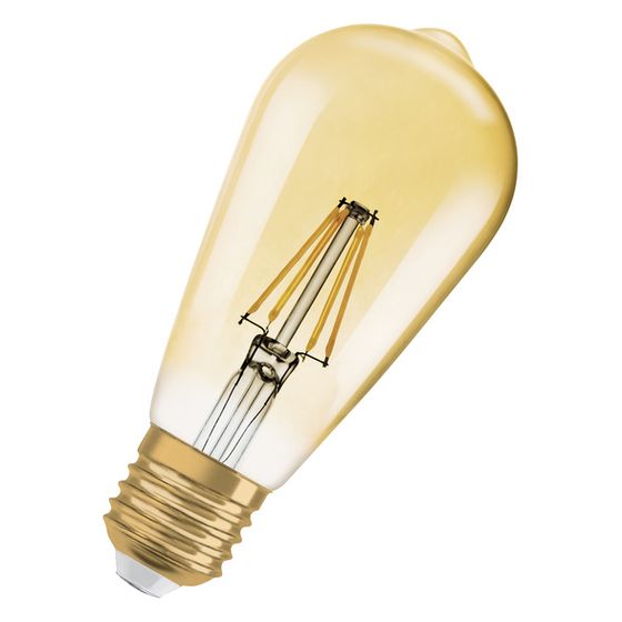 Ledvance LED-Filament-Lampe Vintage 1906 Edison 35, 4W, 410lm, 2400K, E27, Gold