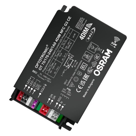 Ledvance LED-Treiber OPTOTRONIC 4DIM NFC 75/170-240/1A0, 75W, IP20, DALI, Schwarz