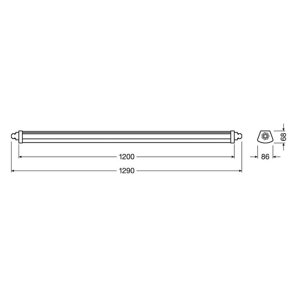 Ledvance LED-Feuchtraumleuchte Damp Proof Compact 1200, 23W, 4000K, 1290x86x68m... LEDVANCE-4058075210028 4058075210028 (Abb. 3)