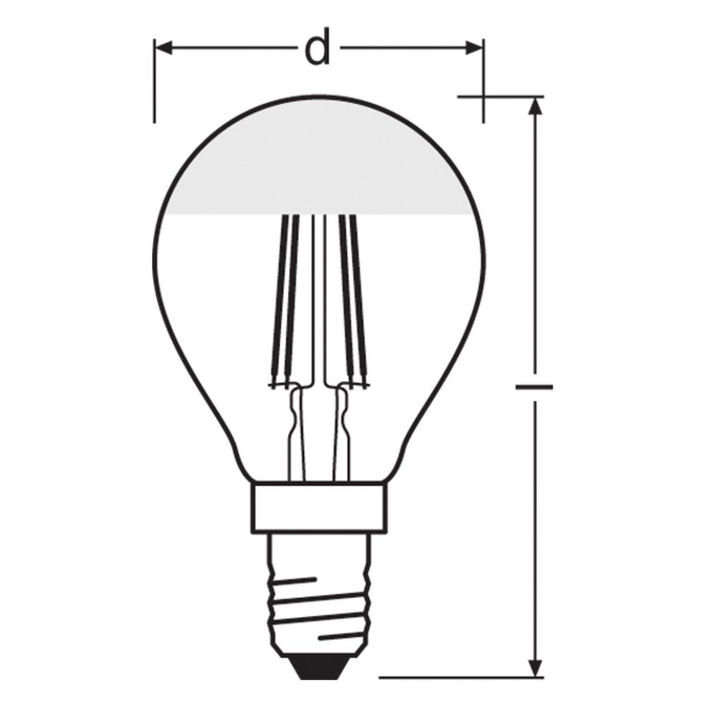 Ledvance LED-Lampe Classic P 31 Filament Mirror, 4W, 350lm, 2700K, E14, 45x77mm... LEDVANCE-4099854070037 4099854070037 (Abb. 2)