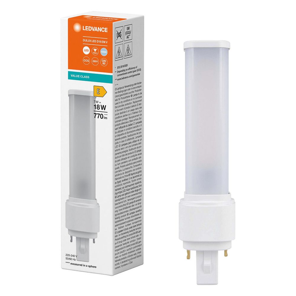 Ledvance LED-Lampe DULUX LED D18 EM & AC MAINS VALUE, 7W, 4000K, G24d-2, 120 Gr... LEDVANCE-4058075823150 4058075823150 (Abb. 2)