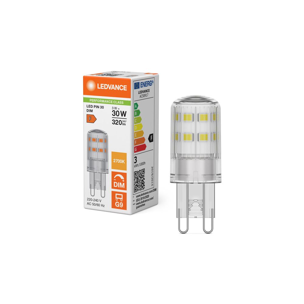 Ledvance LED-Lampe PIN 30 DIM P, 3W, 320lm, 2700K, G9, Dimmbar, Klar, 1... LEDVANCE-4099854248788 4099854248788 (Abb. 5)