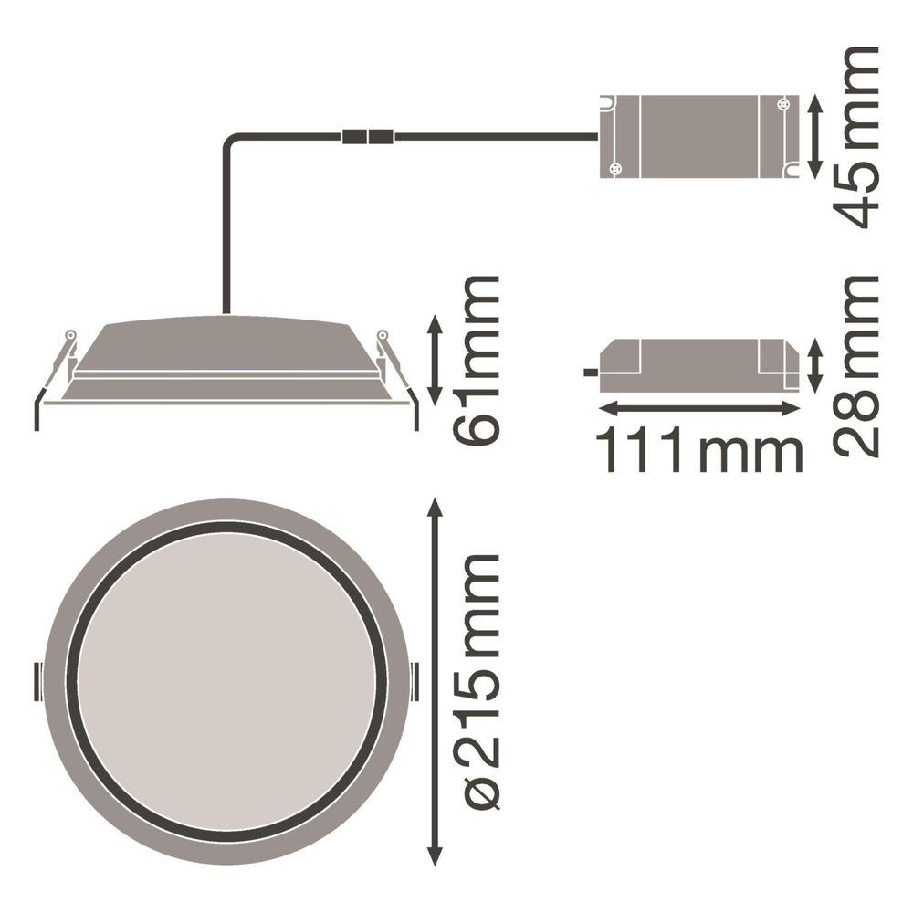 Ledvance Downlight-Leuchte DL ALU DN200, 25W 6.500K 2.370lm IP44, Aluminium, We... LEDVANCE-4058075091535 4058075091535 (Abb. 6)