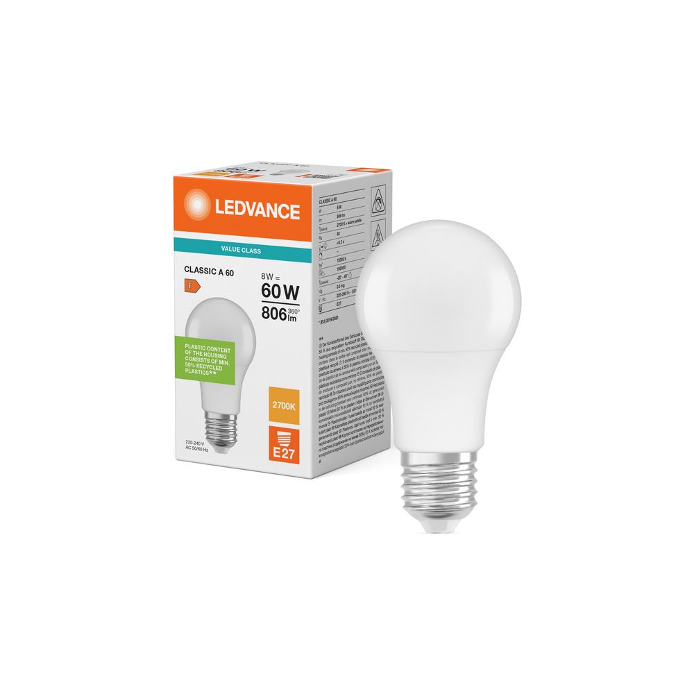 Ledvance LED-Lampe Classic A 8,5W 827 E27, 806lm, 2700K, Matt... LEDVANCE-4099854049088 4099854049088 (Abb. 5)