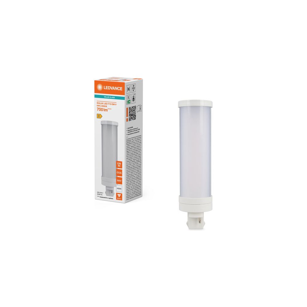 Ledvance LED-Lampe DULUX LED T13 EM & AC MAINS VALUE, 6W, 700lm, 4000K, GX24d-1... LEDVANCE-4058075823235 4058075823235 (Abb. 5)