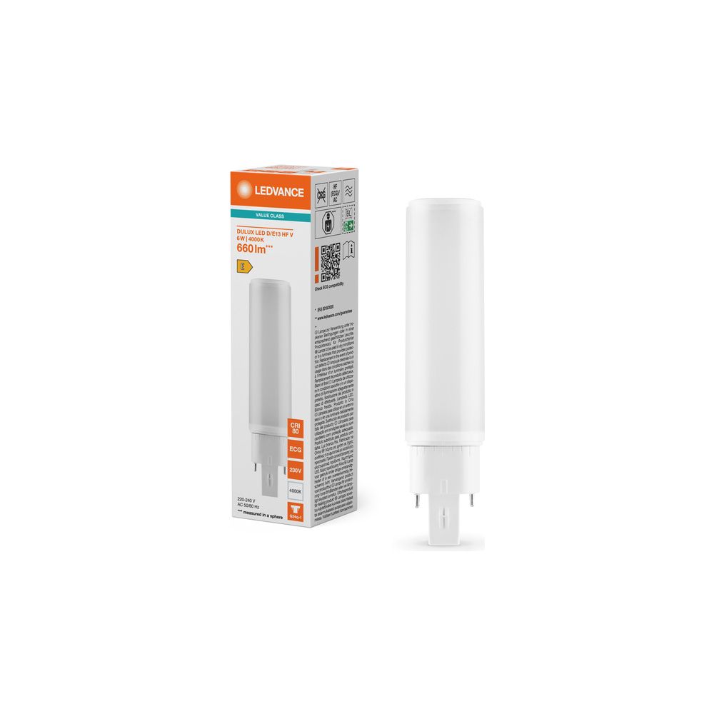 Ledvance LED-Lampe DULUX LED D/E, 6W 660lm 4000K G24q-1, Matt, Weiß... LEDVANCE-4058075821958 4058075821958 (Abb. 5)