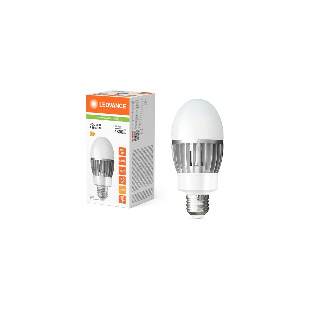 Ledvance LED-Lampe HQL LED ALU PERFORMANCE, 14,5W 1800lm 2700K E27, IP65, Weiß,... LEDVANCE-4099854040603 4099854040603 (Abb. 5)