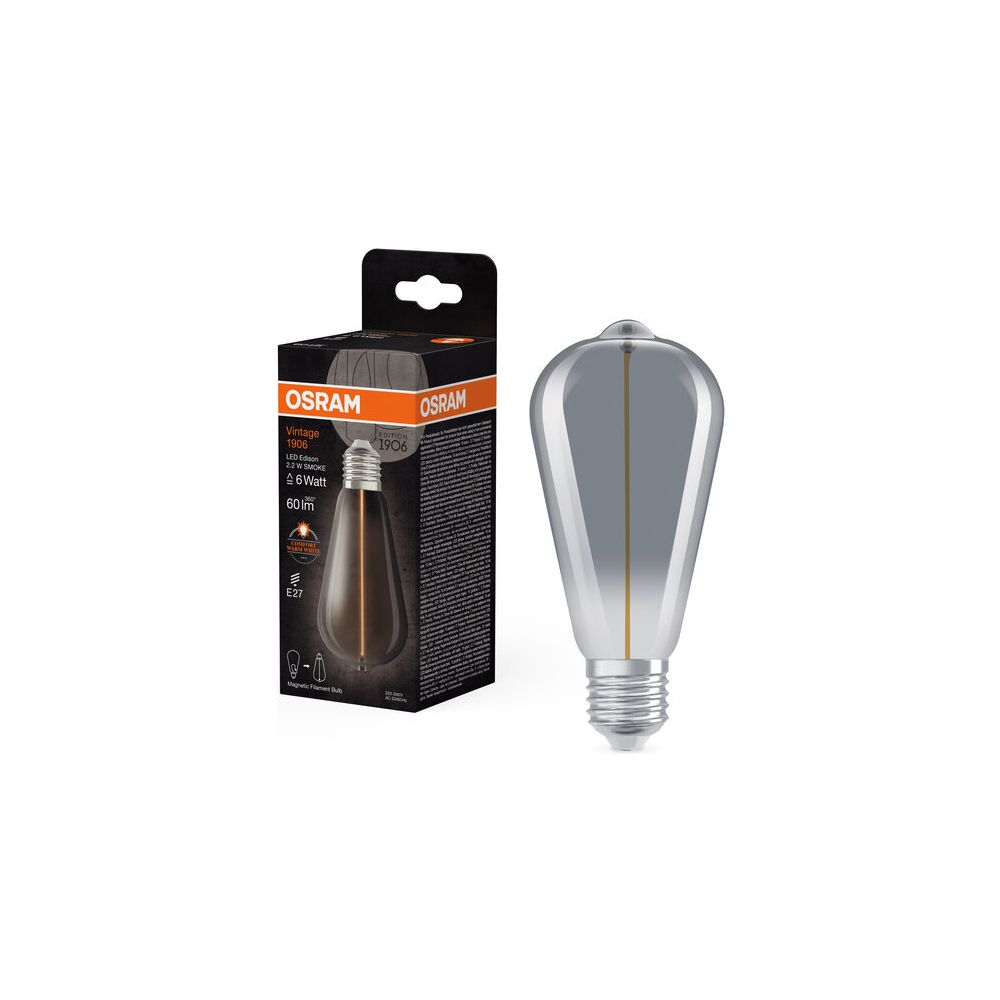 Ledvance LED-Lampe Vintage 1906 Edison 6, 2,2W, 1800K, E27, Glas, Smoke, 1906ED... LEDVANCE-4099854049897 4099854049897 (Abb. 4)