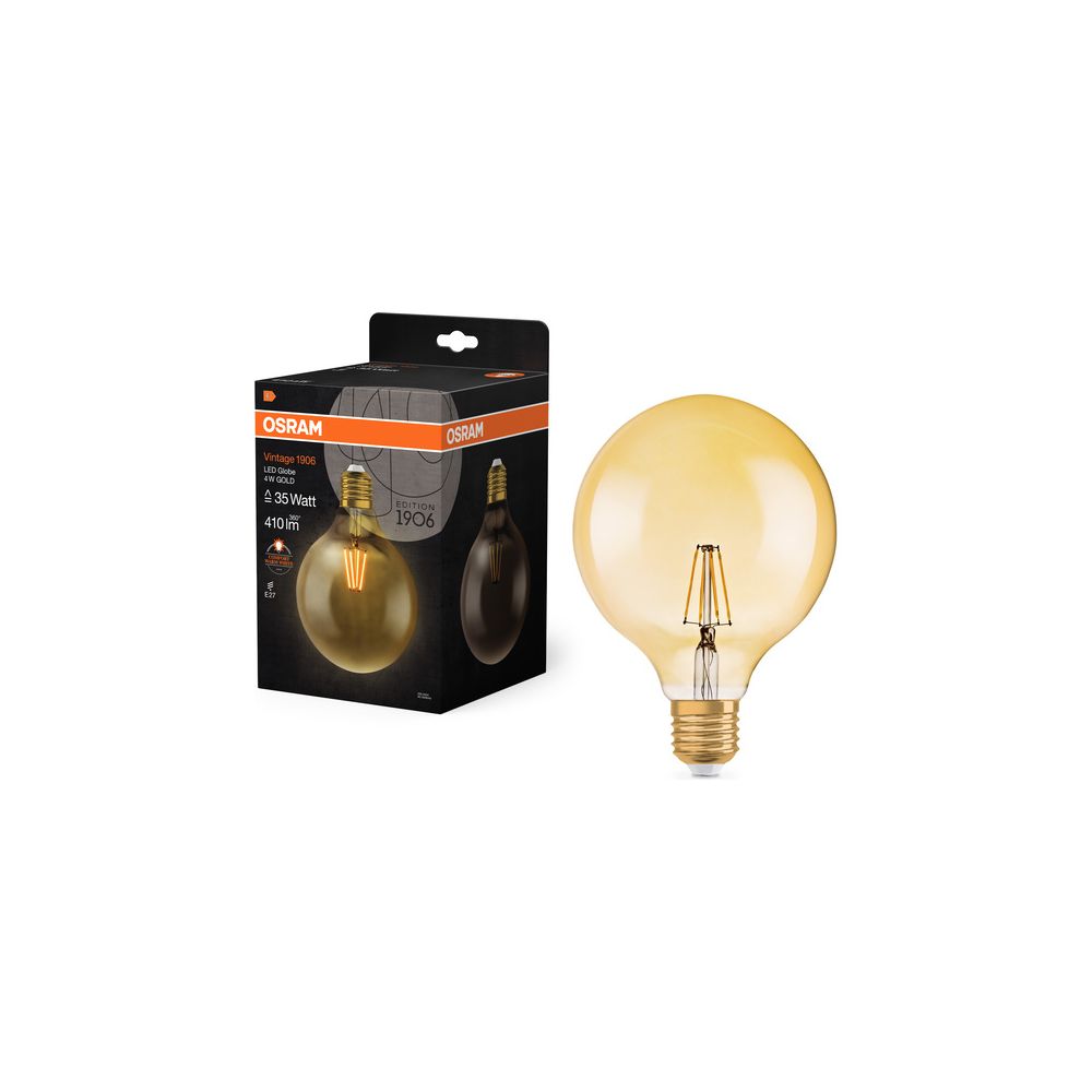 Ledvance LED-Filament-Lampe Vintage 1906 Globe, 4W 410lm 2400K E27, Glas, Gold... LEDVANCE-4099854091179 4099854091179 (Abb. 4)