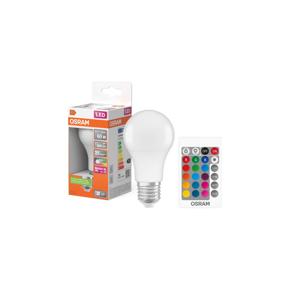 Ledvance LED-Lampe Superstar Classic A 60 RGBW, 9,4W E27 2700K, Matt, Weiß, 1... LEDVANCE-4058075430754 4058075430754 (Abb. 7)
