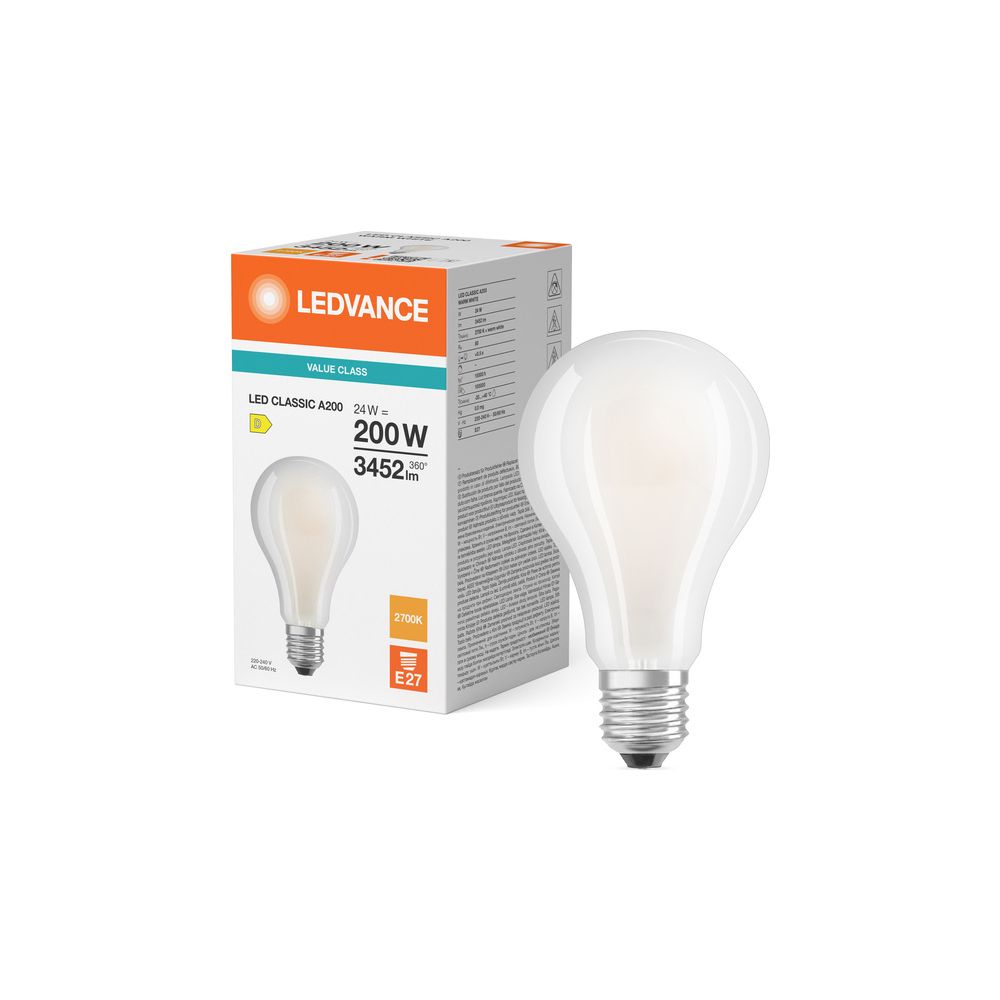 Ledvance LED-Filamentlampe Classic A 200, 24W, 3452lm, 2700K, E27, Matt, AC3501... LEDVANCE-4099854069895 4099854069895 (Abb. 7)