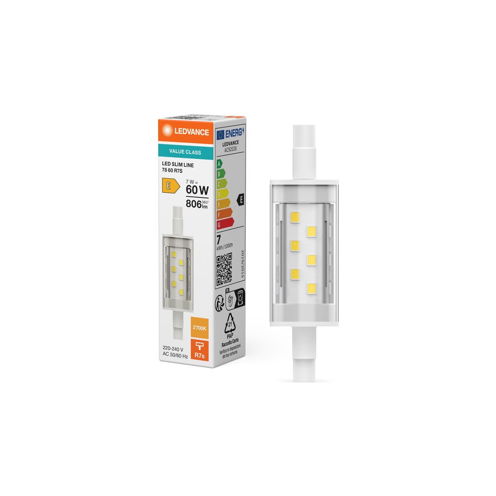 Ledvance LED-Stablampe Slim Line R7s, 7W, 806lm, 2700K, 78mm, Klar, Weiß... LEDVANCE-4099854267628 4099854267628 (Abb. 5)