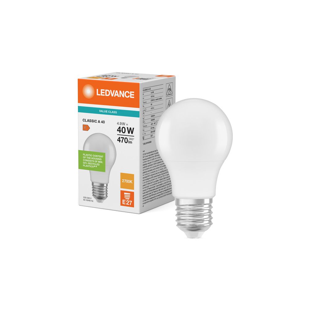 Ledvance LED-Lampe Classic A, 4,9W, 827, E27, 470 lm, 2700 K, Matt... LEDVANCE-4099854049460 4099854049460 (Abb. 5)
