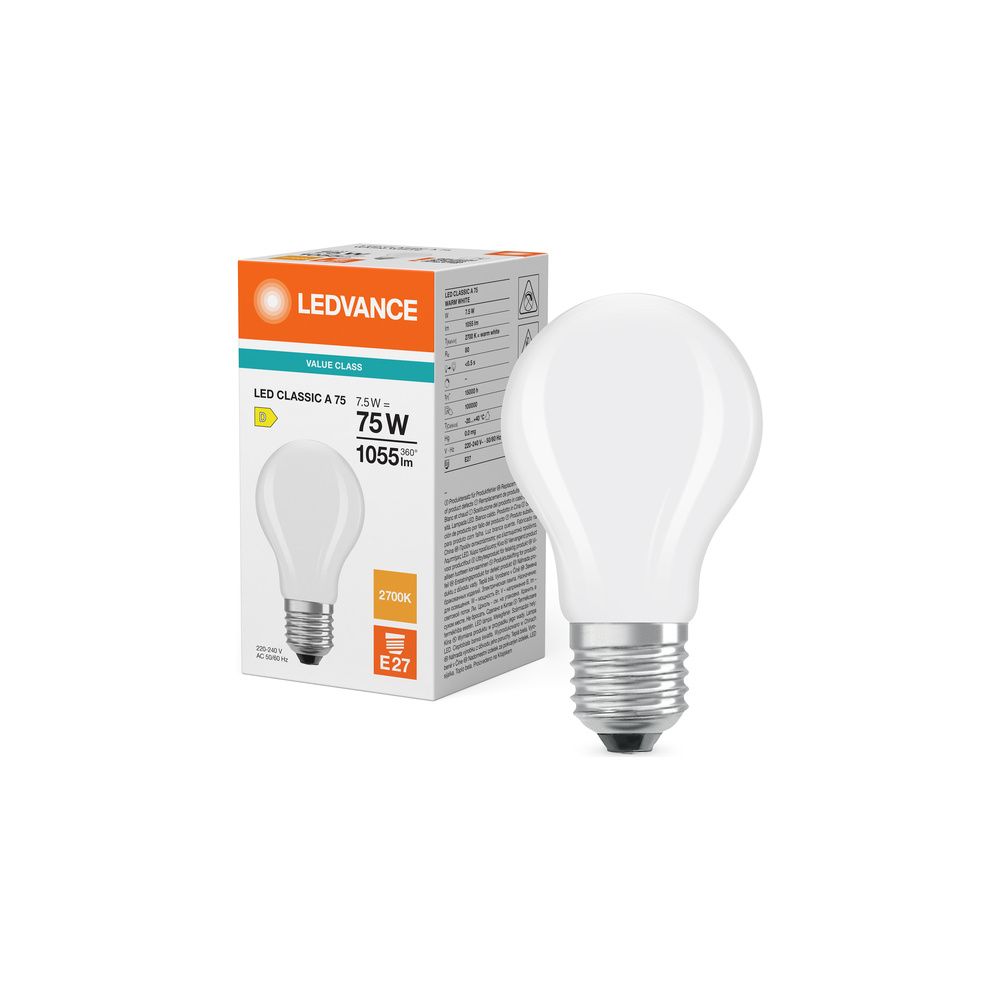 Ledvance LED-Lampe Classic A 75 Filament 7,5W 827 E27, 1.055lm, 2700K, Matt... LEDVANCE-4099854062049 4099854062049 (Abb. 5)