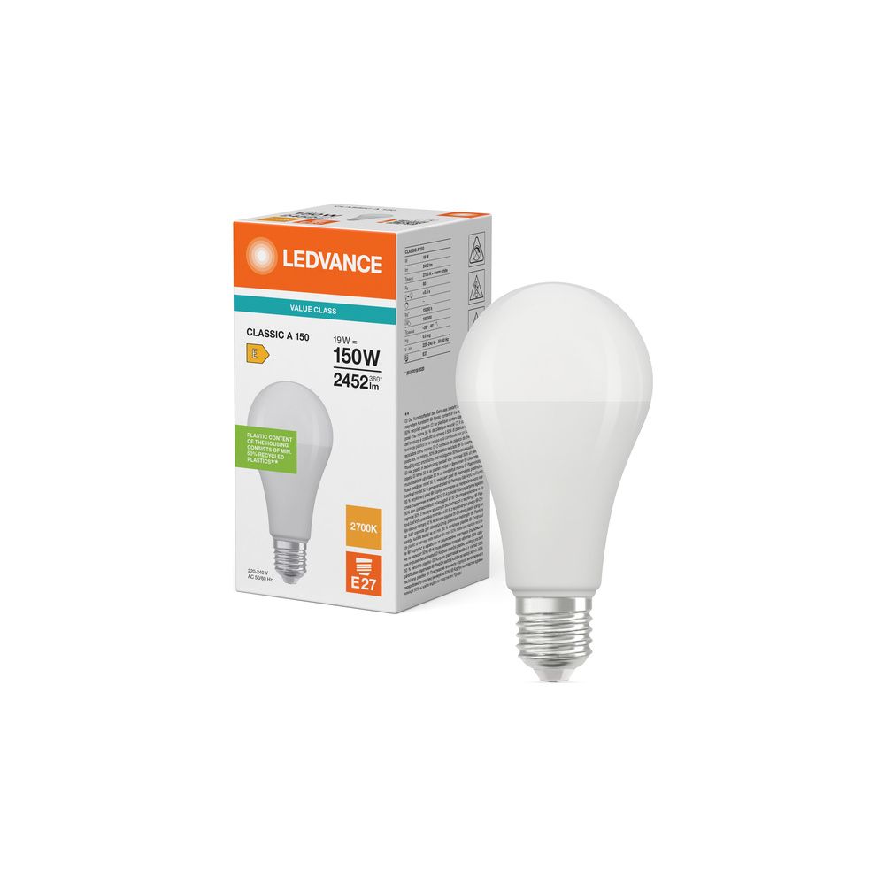 Ledvance LED-Lampe Classic A 19W 827 E27, 2.452 lm, Matt, Weiß... LEDVANCE-4099854048784 4099854048784 (Abb. 5)