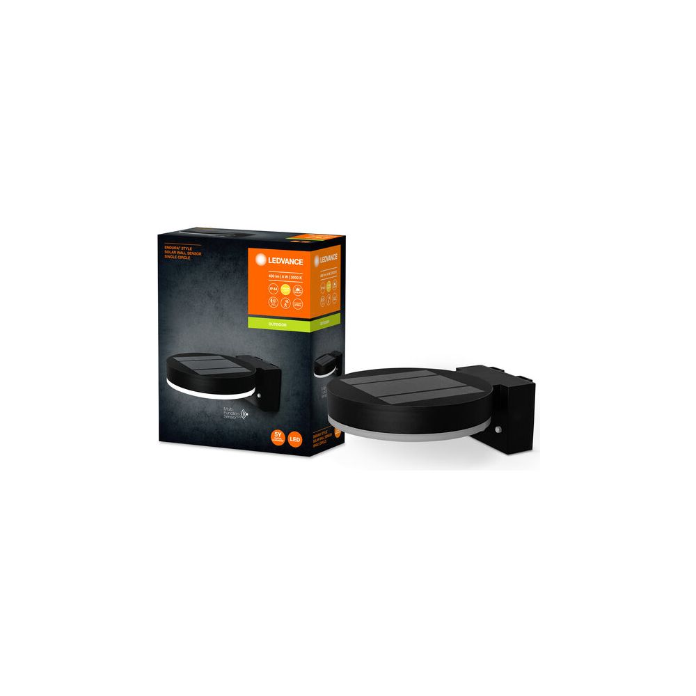 Ledvance Solar-Wandleuchte ENDURA Style Single Circle, 6W, 3000K, IP44, Schwarz... LEDVANCE-4058075392762 4058075392762 (Abb. 4)