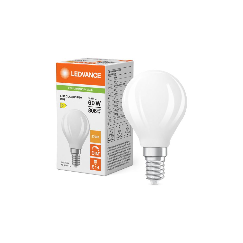 Ledvance LED-Lampe Classic P Filament DIM, 5,9W, 806lm, 2700K, E14, Matt... LEDVANCE-4099854464553 4099854464553 (Abb. 5)