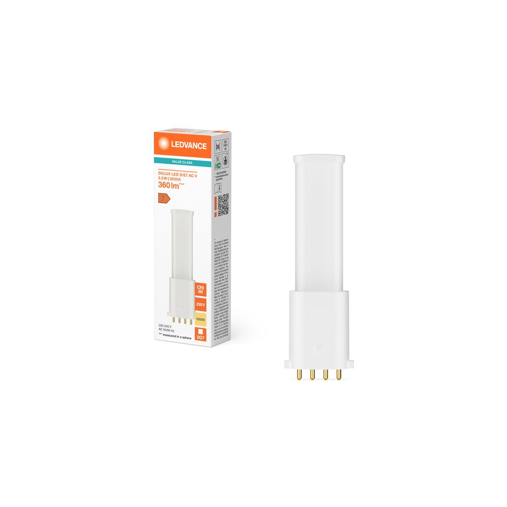 Ledvance LED-Lampe DULUX LED S/E7 AC MAINS VALUE, 3,5W 360lm 3000K 2G7, Matt, A... LEDVANCE-4099854669811 4099854669811 (Abb. 5)